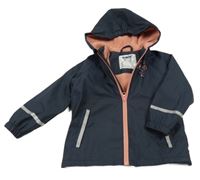 Tmavomodrá vodeodolná lehce zateplená bunda s mrakem a kapucňou Lupilu