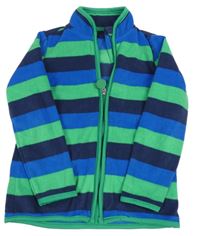 Modro-zelená pruhovaná fleecová prepínaci mikina Tchibo