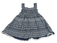 Tmavomodro-biele vzorované šaty Kids