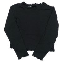 Čierne rebrované crop tričko Urban