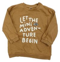 Hnedá mikina s nápisom a dinem H&M