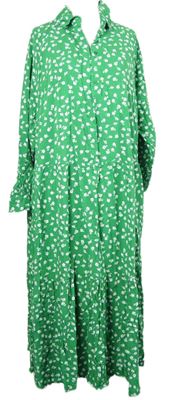 Dámské zelené kytičkované košilové šaty H&M