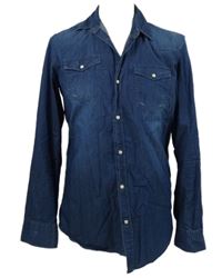 Pánská modrá košile riflového vzhledu Livergy 