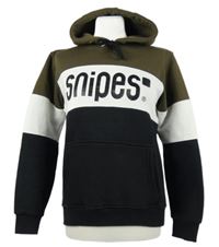 Dámská hnědo-bílo-černá mikina s nápisem a kapucí Snipes 