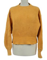 Dámský oranžový žebrovaný crop svetr Tommy Hilfiger 