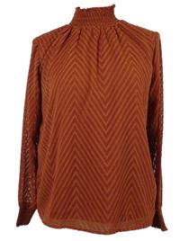 Dámská rezavá vzorovaná šifonová halenka Only 