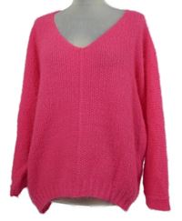 Dámsky neónově ružový sveter