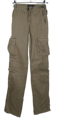 Dámské béžové plátěné volné kalhoty s kapsami Stradivarius vel. 32