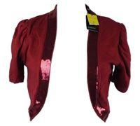 Nové - Dámské karmínové bolerko s flitrovým lemem Papaya 