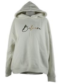 Dámská bílá mikina s nápisem a kapucí Mooij