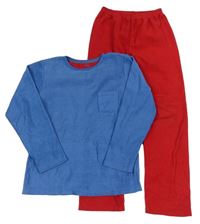 Modro-červené fleecové pyžamo Rebel