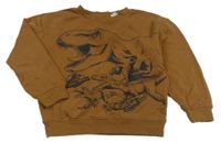 Hnedá mikina s dinosaurom H&M