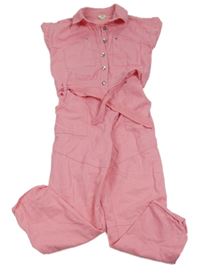 Růžový riflový kalhotový overal River Island