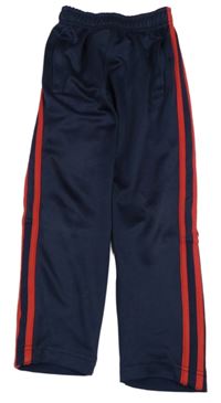 Tmavomodro-červené sportovní kalhoty 