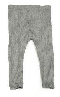 Šedé žebrované pletené legíny George