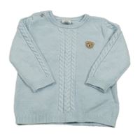 Svetlomodrý sveter s medvěďom River Island