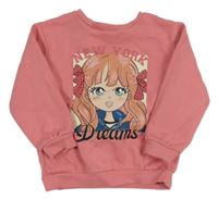 Růžová mikina s dívkou C&A