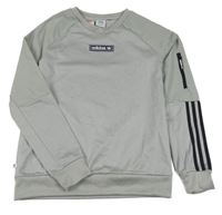 Světlešedá sportovní mikina s logem Adidas vel.176