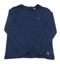 Tmavomodré triko s kapsou C&A