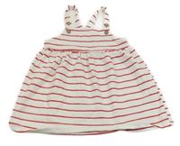 Bielo-červené pruhované teplákové šaty Primark