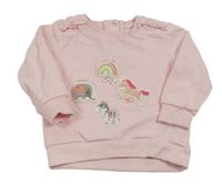 Svetloružová mikina s obrázkami St. Bernard