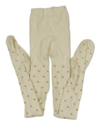 Smetanové puntíkaté punčocháče H&M