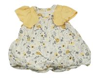 Bielo-žlté bavlnené šaty s kvietkami George