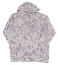Fialová mikina so srdiečkami a kapucňou Primark