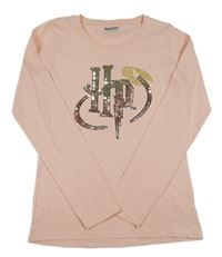 Růžové triko Harry Potter s flitrami