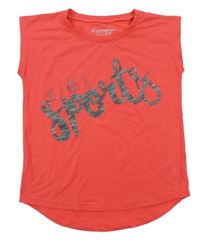 Růžový sportovní funkční top s nápisy Eneregetics