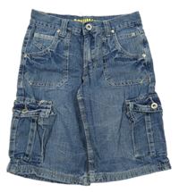 Modré riflové cargo kraťasy Denim Co.