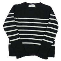 Čierno-biely pruhovaný sveter H&M