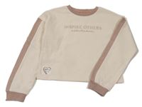 Smetanovo-staroružová crop mikina s nápisom Primark