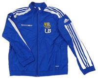Modrá šusťáková sportovní bunda s logy Adidas