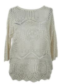 Dámský smetanový ažurový svetr F&F