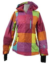 Dámská barevná kostkovaná funkční lyžařská bunda s kapucí O´neill
