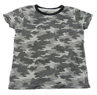 Čierno-biele army/pruhované tričko Urban