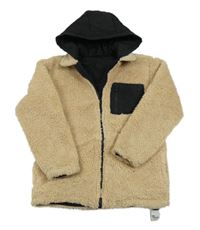 Nové - Béžová huňatá zateplená bunda s kapucí Dunnes 