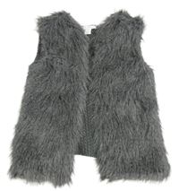 Sivá kožešinovo/pletená vesta Primark