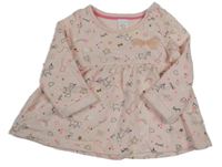 Světlerůžové teplákové šaty s hvězdami a nápisy C&A