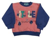 Modor-ružová mikina s nápisom