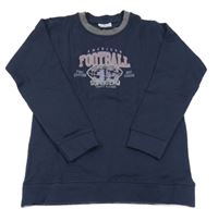 Tmvomodrá mikina s nápisom