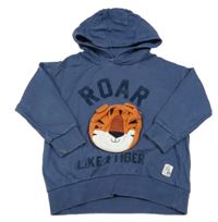 Tmavomodrá mikina s tigrom a kapucňou Next