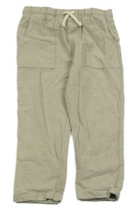 Béžové ľanové nohavice George