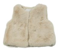 Svetlobéžová kožušinová podšitá vesta Matalan