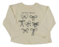 Smetanové triko s mašličkami a nápisem ZARA