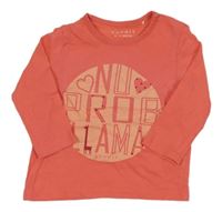 Korálové tričko s nápisom Esprit