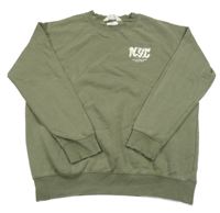 Khaki mikina s nápisem H&M