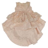 Světlerůžové tylové slavnostní šaty s výšivkami 