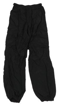 Černé šusťákové cuff kalhoty s kapsami Nutmeg